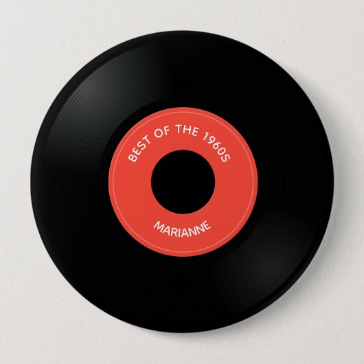 Vinyl Record Single "45" Design Button 缶バッジ (正面)