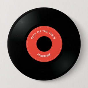 Vinyl Record Single "45" Design Button 缶バッジ