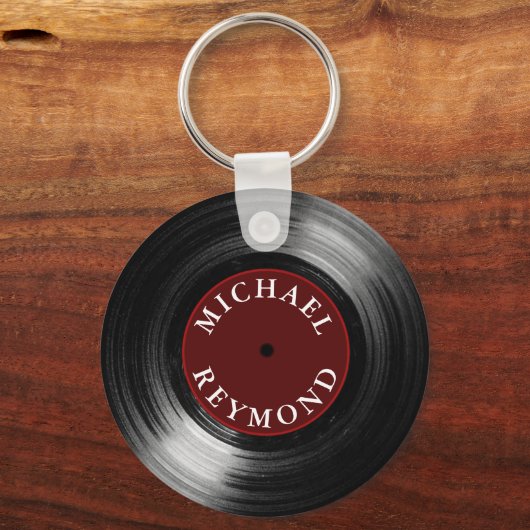 vinyl record with my name キーホルダー (裏面)