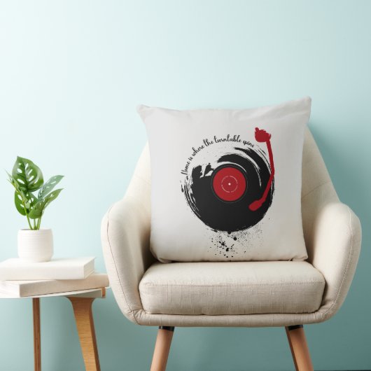 Vinyl Records Homeはターンテーブルの回転 クッション (椅子)