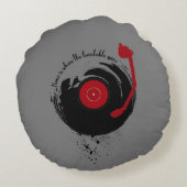 Vinyl Records Homeはターンテーブルの回転 ラウンドクッション (裏面)