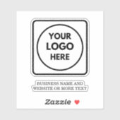 Vinyl Square Logo Text Business QR label シール (シート)