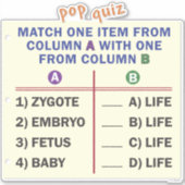 Vinyl sticker with a quiz. シール (正面)