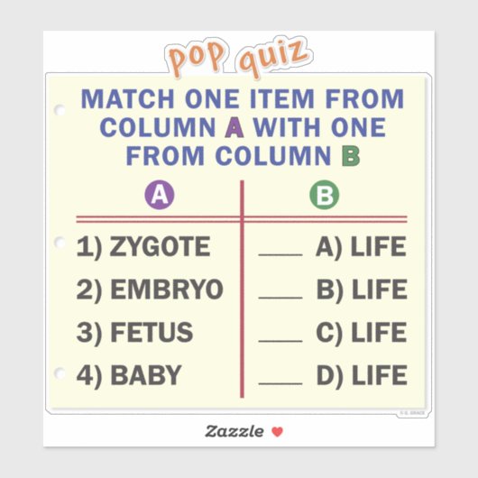 Vinyl sticker with a quiz. シール (シート)