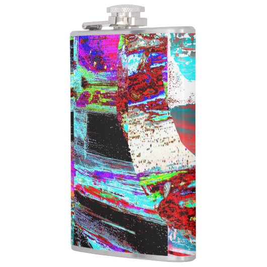 Vinyl Wrapped Flask – Neon Pulse フラスク (左)