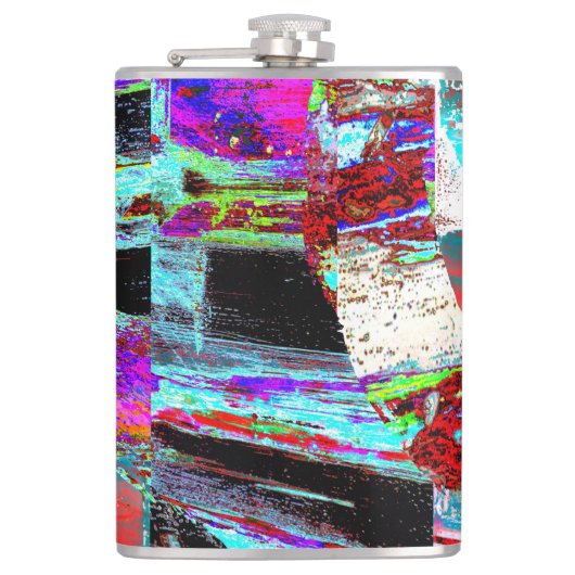 Vinyl Wrapped Flask – Neon Pulse フラスク (正面)
