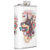 Vinyl Wrapped Flask – Urban Loyalty Doberman Art フラスク (右)
