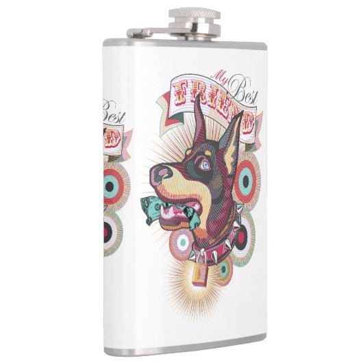Vinyl Wrapped Flask – Urban Loyalty Doberman Art フラスク (右)