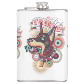Vinyl Wrapped Flask – Urban Loyalty Doberman Art フラスク (正面)