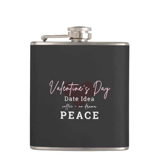 Vinyl Wrapped Flask Valentines Day Peace フラスク (正面)