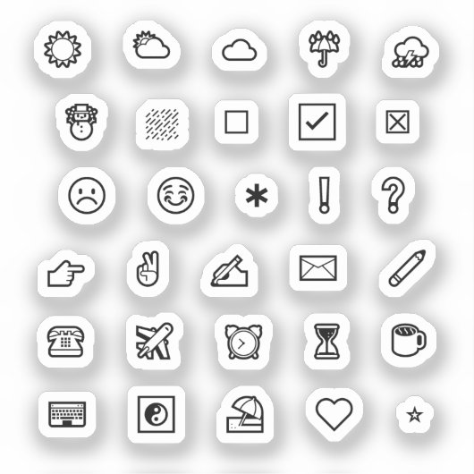 Vinylaufkleber Journal/Planer Symbole Sample Sheet シール (正面)