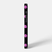 vioの花を持つシームレスな抽象芸術模様 iPhoneケース (左側面)