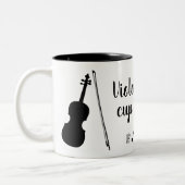 Violaは私の紅茶（黒）マグカップ ツートーンマグカップ (左)