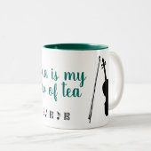 Violaは私の茶のカップ（緑）マグカップ ツートーンマグカップ (正面右)