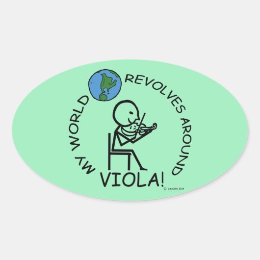Viola – 世界リボルブオーバルのまわりにステッカー 楕円形シール (正面)