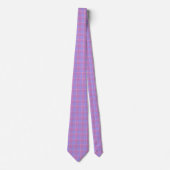 Viola and Dull Lavender Plaid Pink Neck Tie ネクタイ (正面)