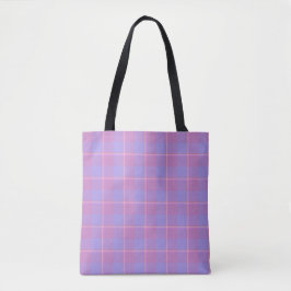 Viola and Dull Lavender Plaid Pink Purple トートバッグ