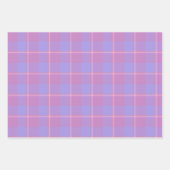 Viola and Dull Lavender Plaid Pink Purple ラッピングペーパーシート (正面)