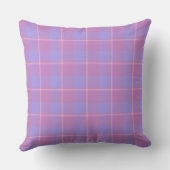 Viola and Dull Lavender Plaid Purple Pink クッション (裏面)