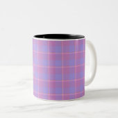 Viola and Dull Lavender Plaid Purple Pink ツートーンマグカップ (正面右)