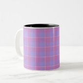 Viola and Dull Lavender Plaid Purple Pink ツートーンマグカップ (正面左)