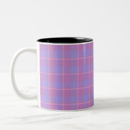 Viola and Dull Lavender Plaid Purple Pink ツートーンマグカップ