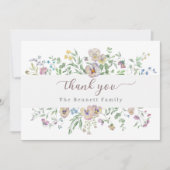 Viola & Eucalypt Floral Thank you Card 招待状 (正面)
