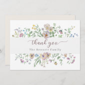 Viola & Eucalypt Floral Thank you Card 招待状 (正面/裏面)