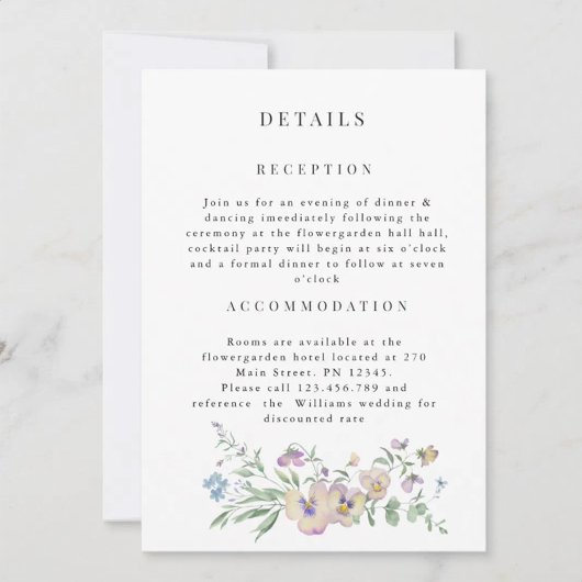 Viola Eucalypt floral Wedding Detail invitation 招待状