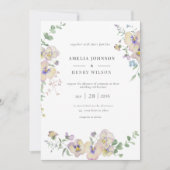 Viola & Eucalyptus Floral Wedding Invitation 招待状 (正面)