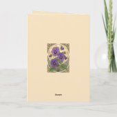 Viola February Birthday Flowers Art Nouveau Style カード (裏面)