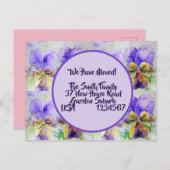 Viola Flowers新しい住所はがき、私たちは移動している ポストカード (正面/裏面)