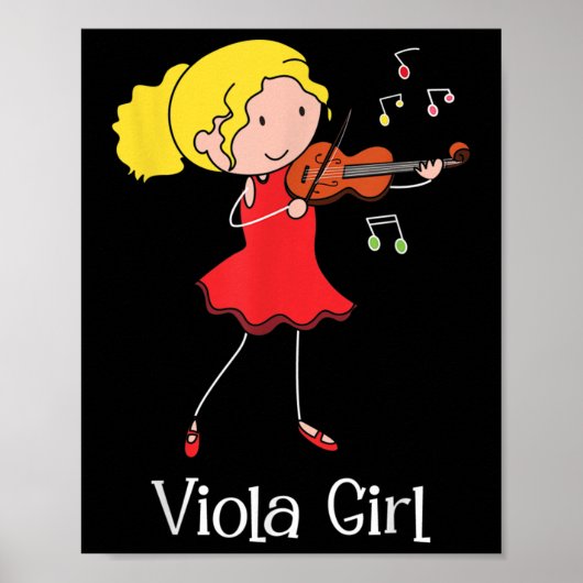 Viola Girl - Violist Symphony Band Jazz Music Love ポスター (正面)