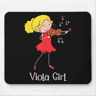 Viola Girl - Violist Symphony Band Jazz Music Love マウスパッド