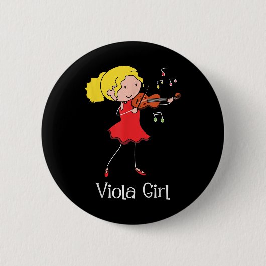 Viola Girl - Violist Symphony Band Jazz Music Love 缶バッジ (正面)