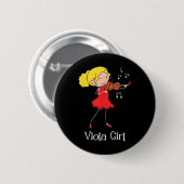 Viola Girl - Violist Symphony Band Jazz Music Love 缶バッジ (正面&裏面)