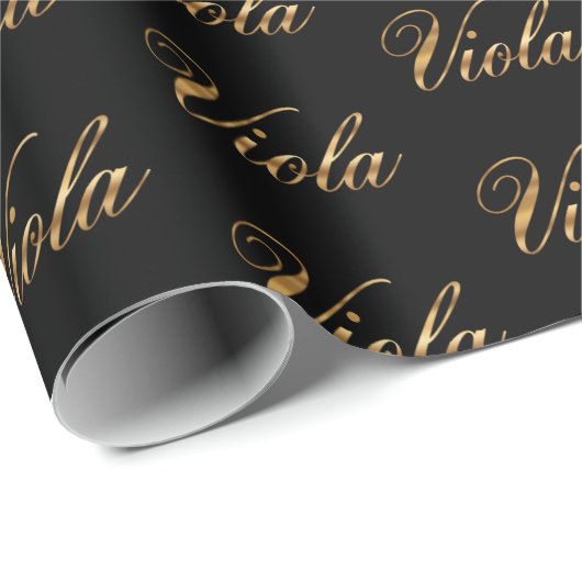 Viola gold Design Lettering Geschenkpapier ラッピングペーパー (ロールコーナー)
