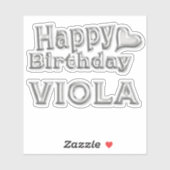 Viola Happy Birthday silver Aufkleber Sticker シール (シート)