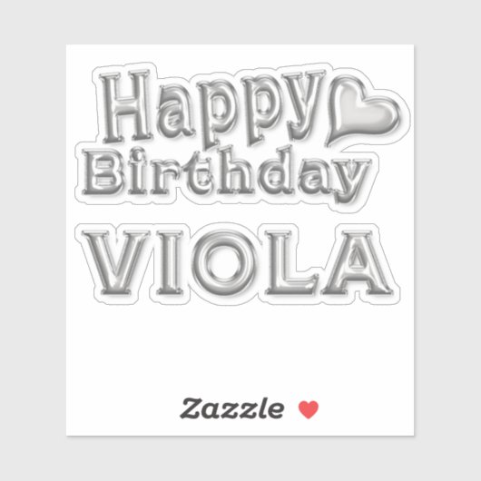 Viola Happy Birthday silver Aufkleber Sticker シール (シート)