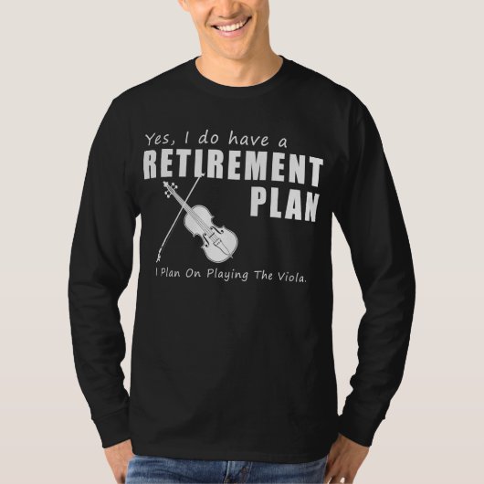 Viola-nt Retirement Melodies: Tおもしろいシャツデザイン Tシャツ (正面)