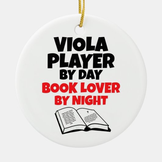 Viola Player by Day Book Lover by Night セラミックオーナメント (正面)