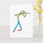 Viola Playing Stickman カード (黄色い花)