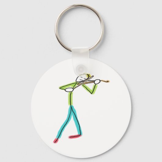 Viola Playing Stickman キーホルダー (裏面)