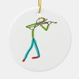 Viola Playing Stickman セラミックオーナメント