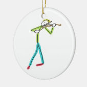Viola Playing Stickman セラミックオーナメント (左)