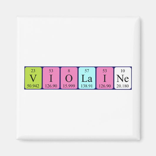 Violaine周期表名磁石 マグネット (正面)