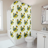 Violas Sorbet Yellow Jump Up シャワーカーテン (インサイチュ)