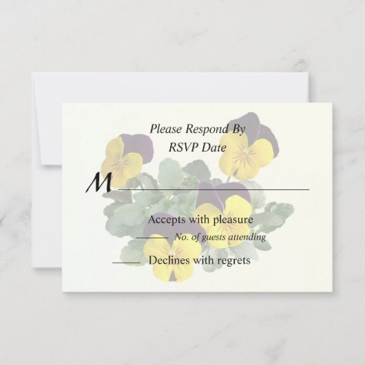 Violas Sorbet Yellow Jump Up 出欠カード (正面)