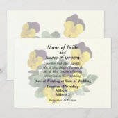 Violas Sorbet Yellow Jump Up 招待状 (正面/裏面)