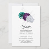 Violetと素朴ターコイズのフローラ結婚の更新 招待状 (正面)